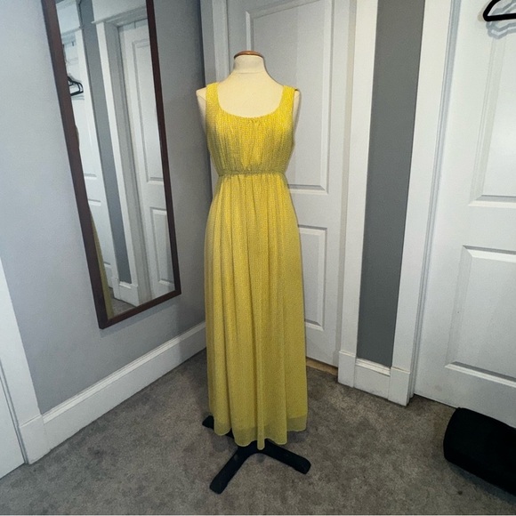 Emma and Michelle yellow print sleeveless maxi dress with belt size 10 - Picture 6 of 13